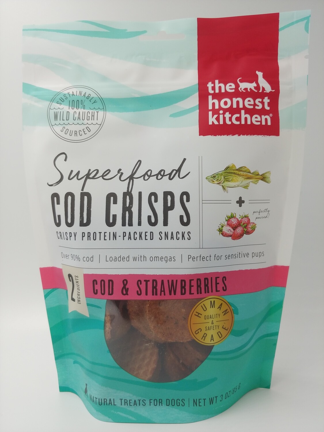 The Honest Kitchen Superfood Cod Crisps Cod & Strawberries 3oz