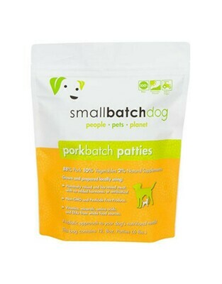 Small Batch Dog Pork Batch 8 oz. Patties Raw Frozen Dog Food - 6 Pound