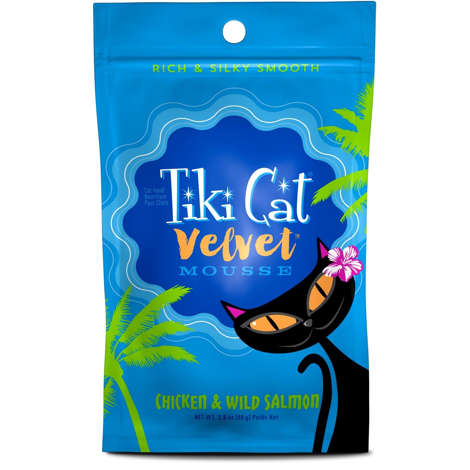 Tiki Cat Velvet Mousse Chicken &amp; Wild Salmon Wet Cat Food Pouch - 2.4 oz.