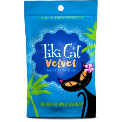 Tiki Cat Velvet Mousse Chicken &amp; Wild Salmon Wet Cat Food Pouch - 2.4 oz.