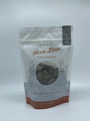 Green Juju Bison Liver Trainer Treats For Dogs &amp; Cats 2.5oz