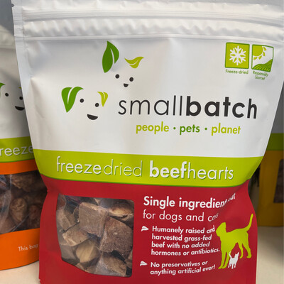 Small Batch Dog Freeze Dried Beef Hearts 3.5oz