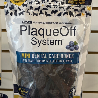 ProDen PlaqueOff System Dental Care Mini Bones Vegetable Fusion &amp; Blueberry Flavor Dental Dog Chew - 12 oz.