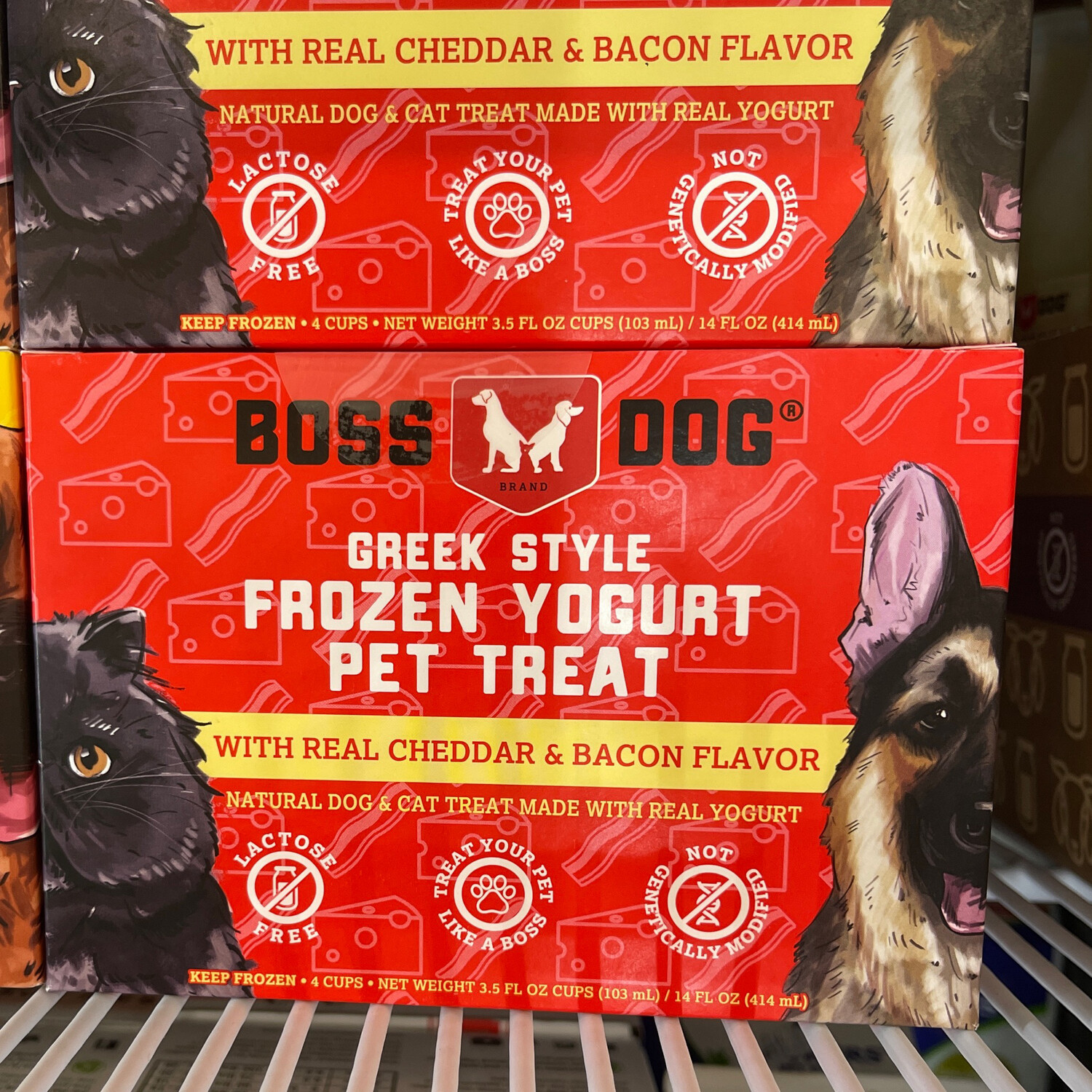 Boss Dog Greek Style Yoghurt Cheddar &amp; Bacon 3.5floz (4 Pack)