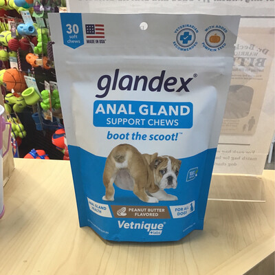Glandex Anal Gland Support Chews Peanut Butter 30ct