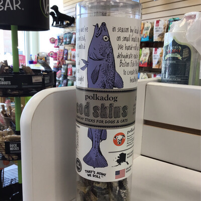 PolkaDog Cod Skins Crunchy Sticks for Dogs and Cats 2.5oz