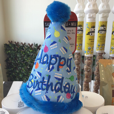 The Worthy Dog Birthday Hat Blue