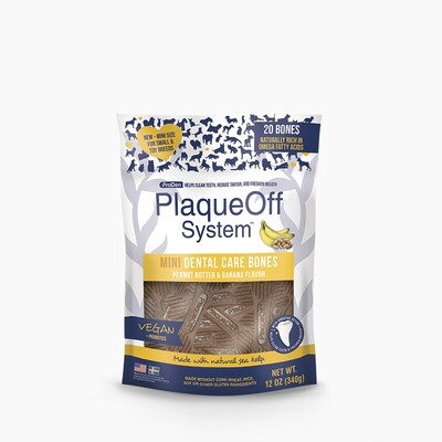 ProDen PlaqueOff System Dental Care Mini Bones Peanut Butter &amp; Banana Flavor Dental Dog Chew - 12 oz.