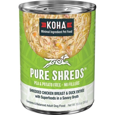 Koha Dog Grain Free Shredded Chicken &amp; Duck 12.5oz