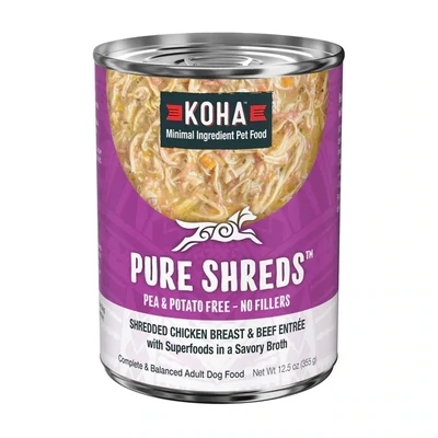 Koha Dog Grain Free Shredded Chicken &amp; Beef 12.5oz