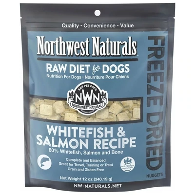 Northwest Naturals Freeze Dried Raw Diet for Dogs Whitefish &amp; Salmon Recipe 12oz