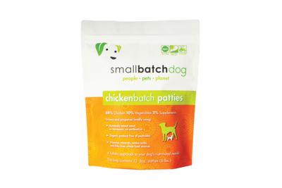 Small Batch Dog Chicken Batch 8 oz. Patties Raw Frozen Dog Food - 6 Pound