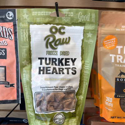 OC Raw Dog Freeze Dried Turkey Hearts 4oz