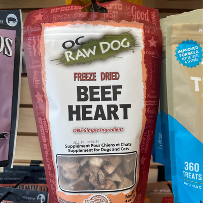 OC Raw Dog Freeze Dried Beef Hearts 4oz