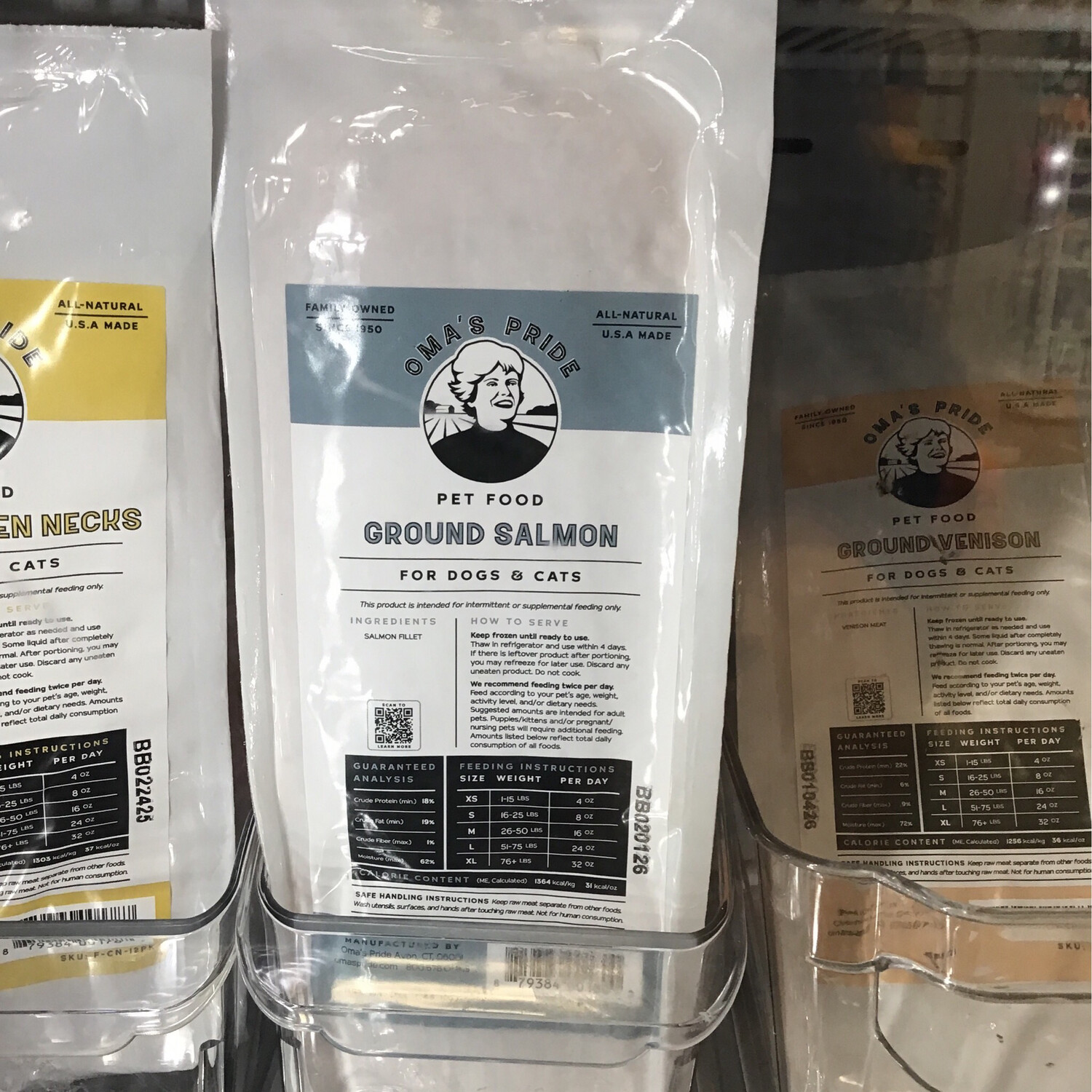 Oma&#39;s Pride Pet Food Ground Salmon For Dogs &amp; Cats 1lb