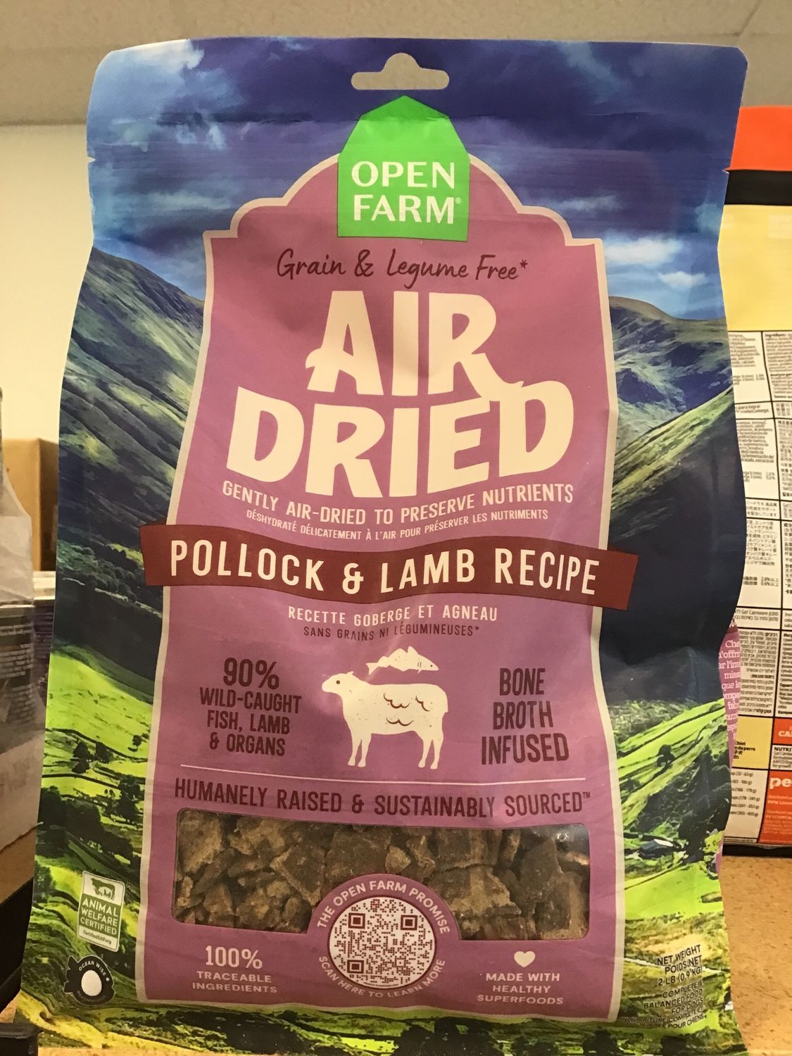 Open Farm Dog Grain Free Air Dried Pollock &amp;  Lamb 1lb