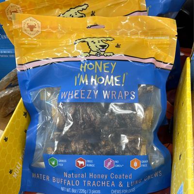 Honey I&#39;m Home Water Buffalo Trachea Lung Wheezy Wrap 6&quot; Pack