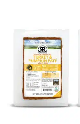 Raised Right Dog Frozen Adult Turkey &amp; Pumpkin Pate 16oz