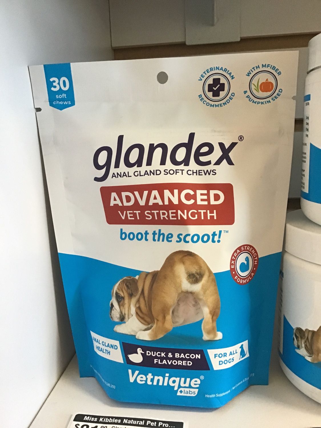 Glandex Anal Gland Support Chews Duck &amp; Bacon 30ct