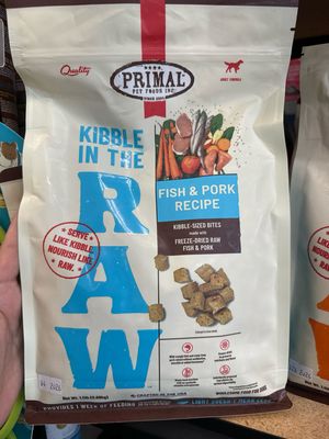 Primal Dog Kibble in The Raw Freeze Dried Fish &amp; Pork 1.5#