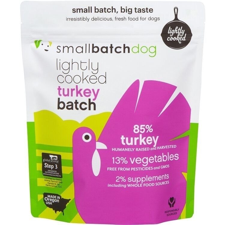 Small Batch Dog Lightly Cooked Turkey Batch Frozen Dog Food - 10lb