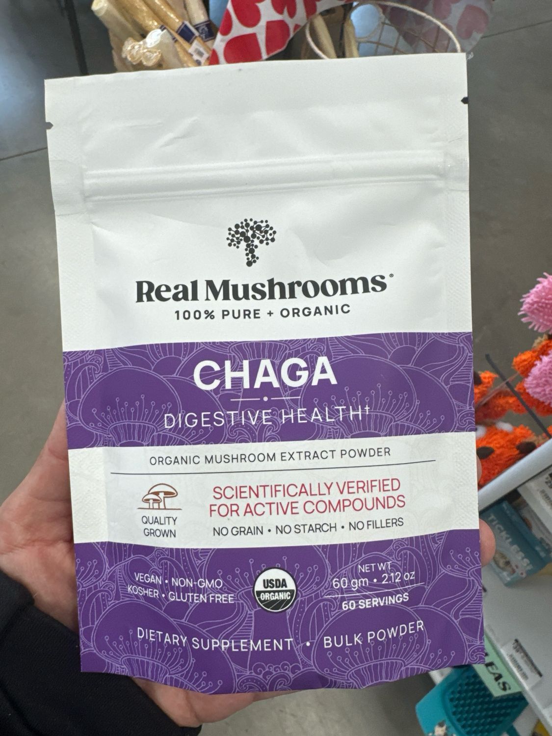 Real Mushrooms: Organic Chaga Digestive Health Bulk Powder 60g