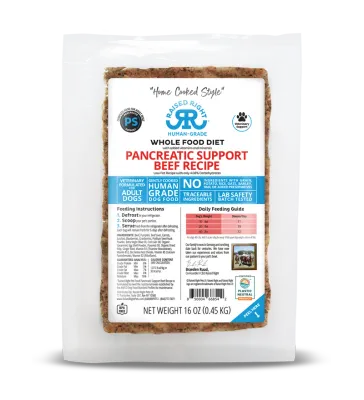 Raised Right Pancreatic Support Beef Adult Dog Recipe 16oz