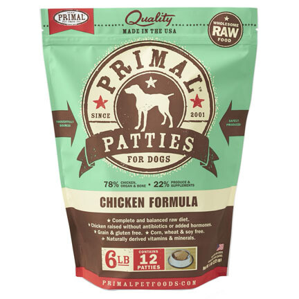 Primal FRZ Dog Patties Chicken 6#