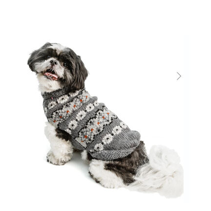 Chilly Dog Sweater Fair Isle Silver L