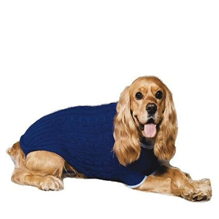Fashion Pet Sweater Cable Navy XXL