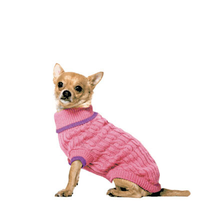 Fashion Pet Sweater Cable Pink XS
