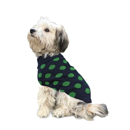 Fashion Pet Sweater Green Dots M