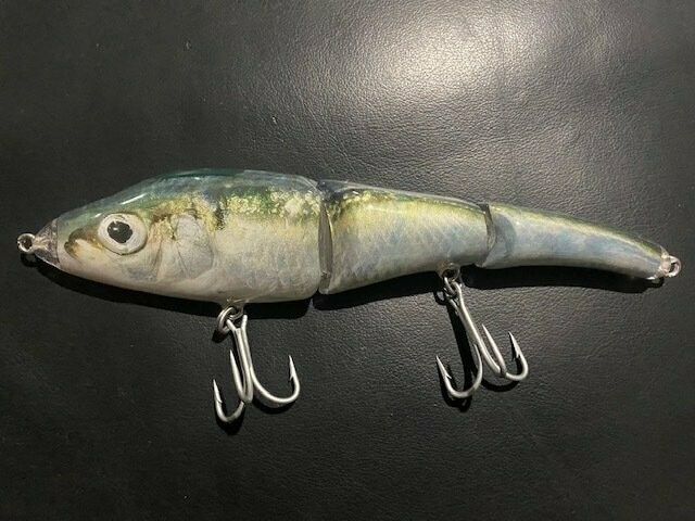 Natural Herring Large Jointed Swim Bait, 9 in, 4.5 oz "Credit Card or PayPal accepted at checkout"