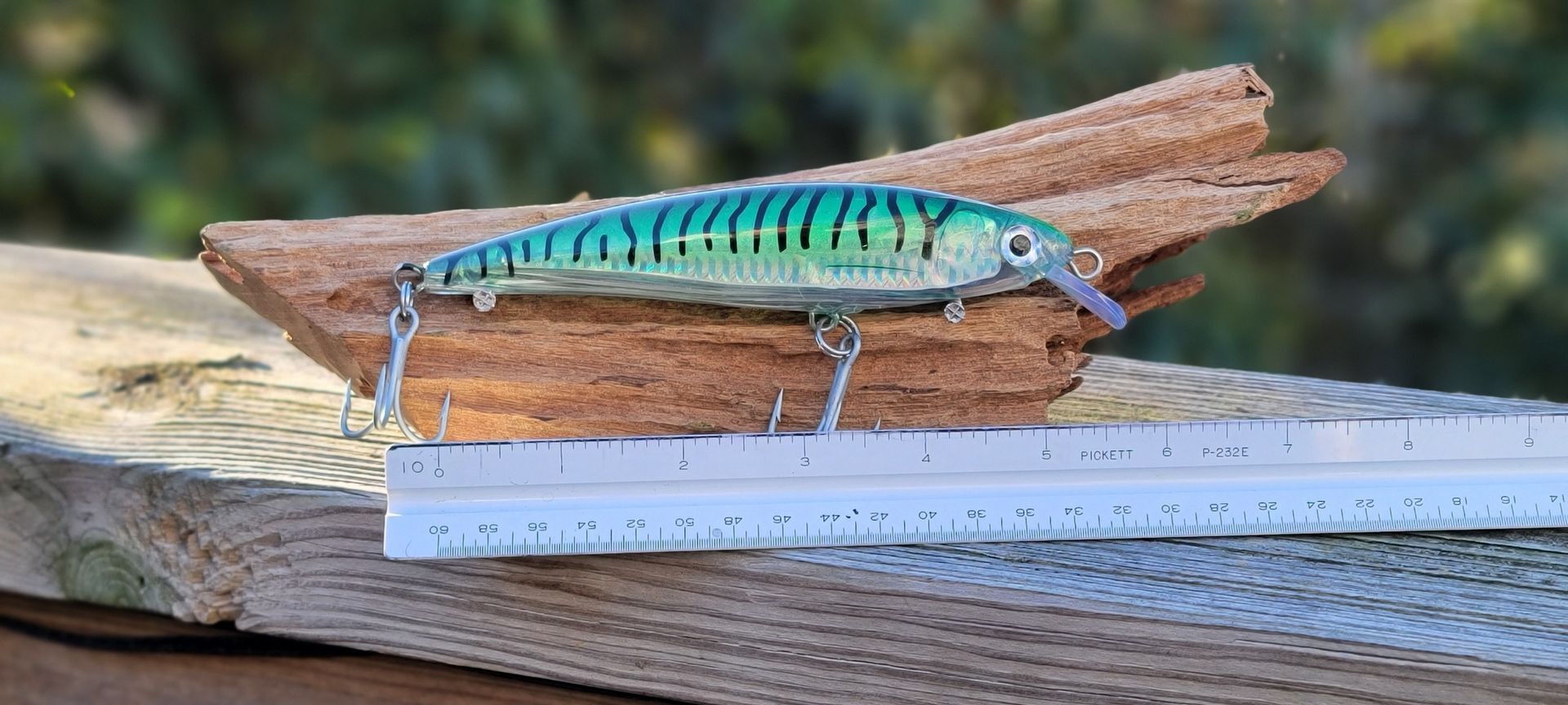 Custom Hand Painted Green Mackerel, 5.5 in, 1.6 oz