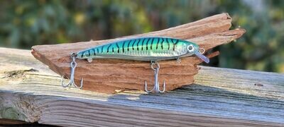 Custom Hand Painted Green Mackerel, 5.5", 1.60 Ounce