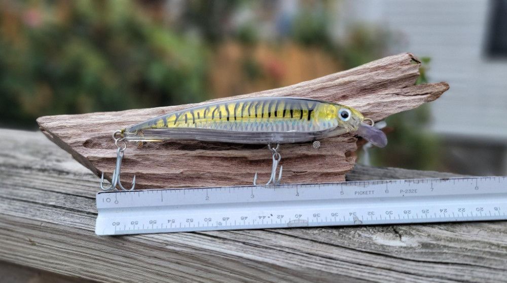 Custom Hand Painted Yellow Mackerel Stick Bait, 5.5 in, 1.6 oz.