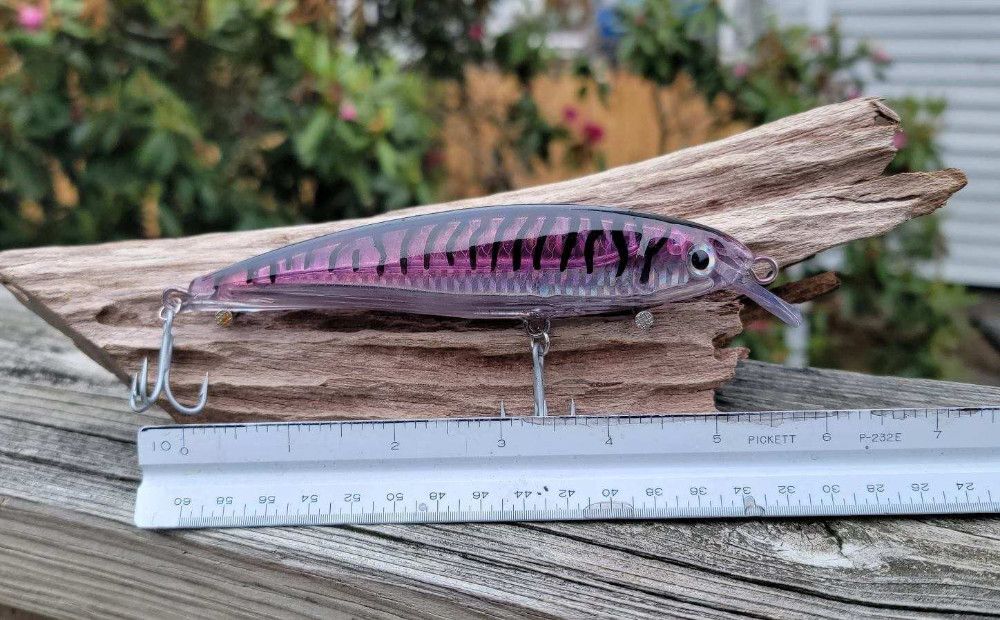 Custom Hand Painted Light Purple Mackerel Stick Bait, 5.5 in, 1.6 oz