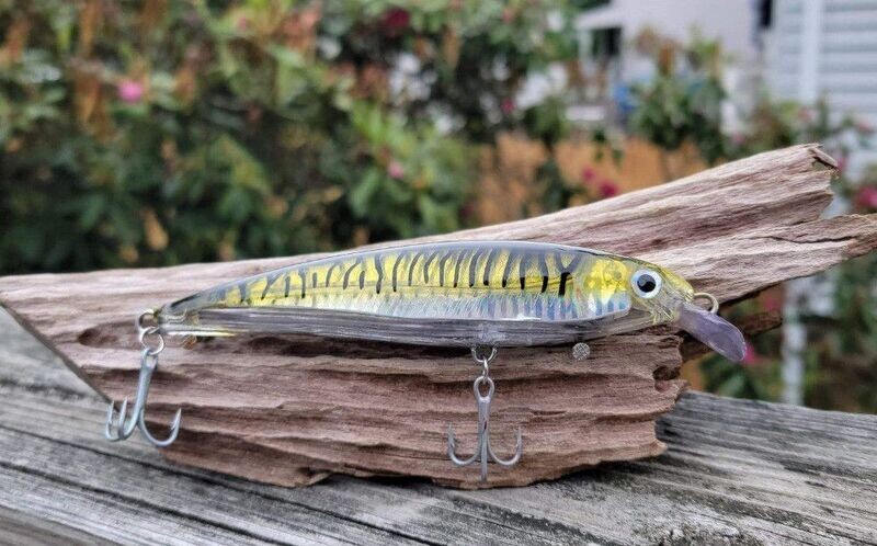 Custom Hand Painted Yellow Mackerel Stick Bait, 5.5 in, 1.6 oz. "Credit Card or PayPal accepted at checkout"
