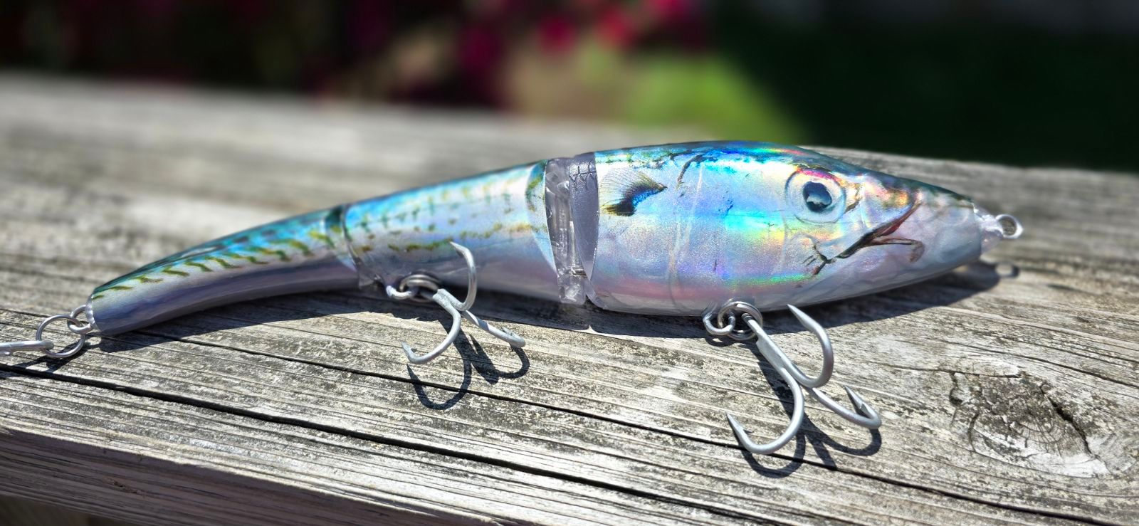 Foil Mackerel Large Jointed Swim Bait, 9 in, 4.5 oz slow sink 