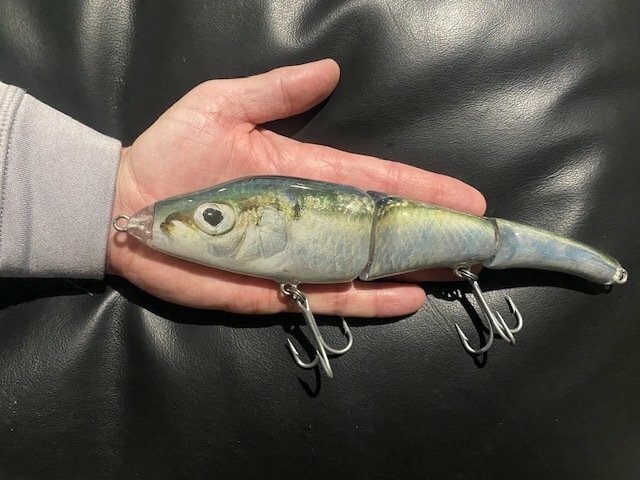 Natural Herring Large Jointed Swim Bait, 9 in, 4.5 oz.