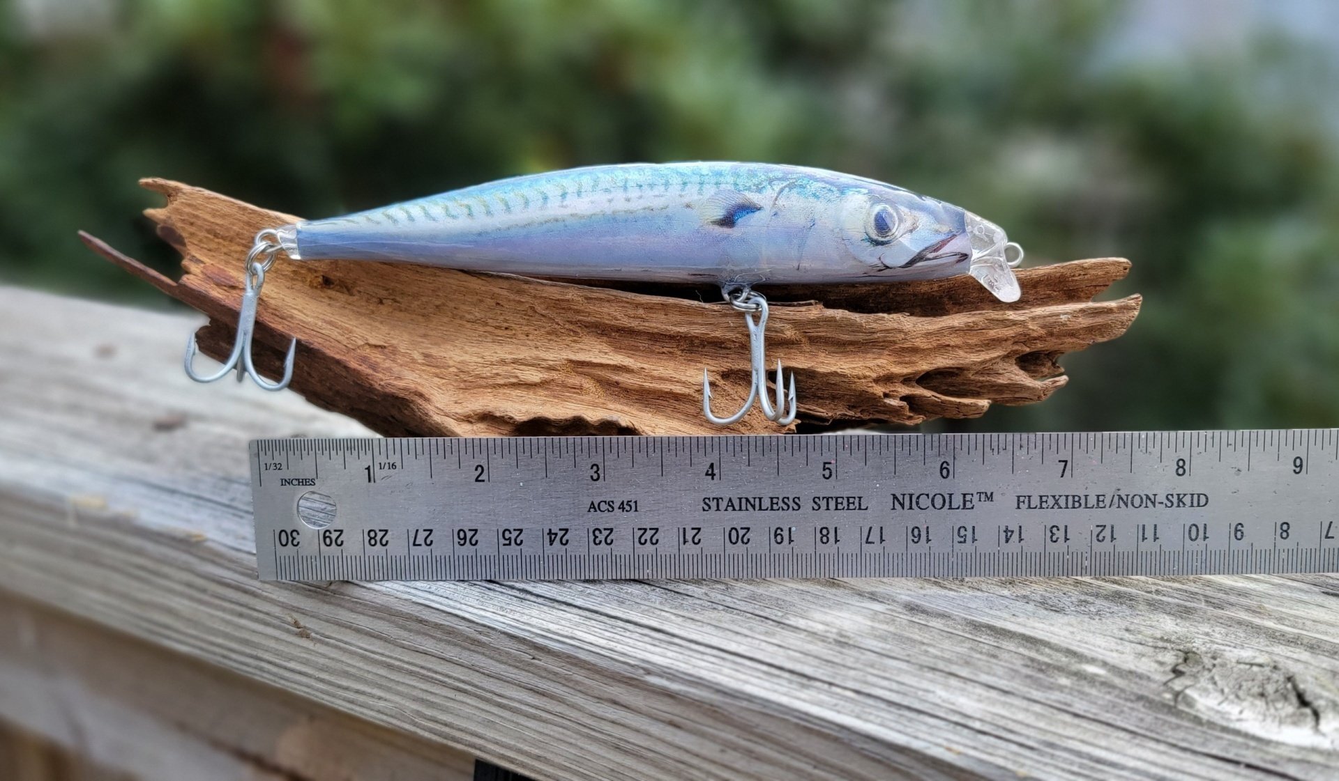 Foil Mackerel, Shallow Swimmer, 6.75 in, 1.6 oz, Slow sink, Best Seller.