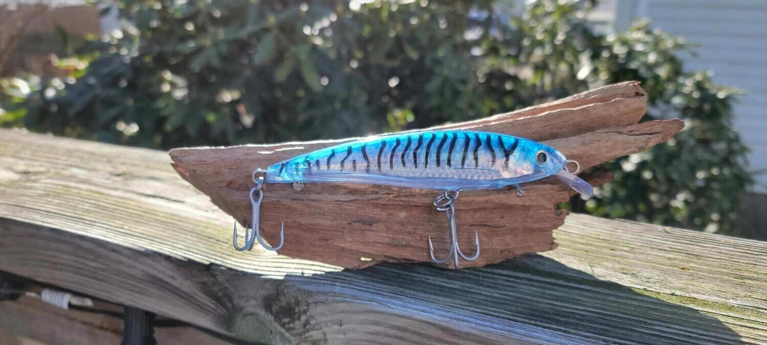 Custom Hand Painted Blue Mackerel, 5.5 in, 1.6 oz.