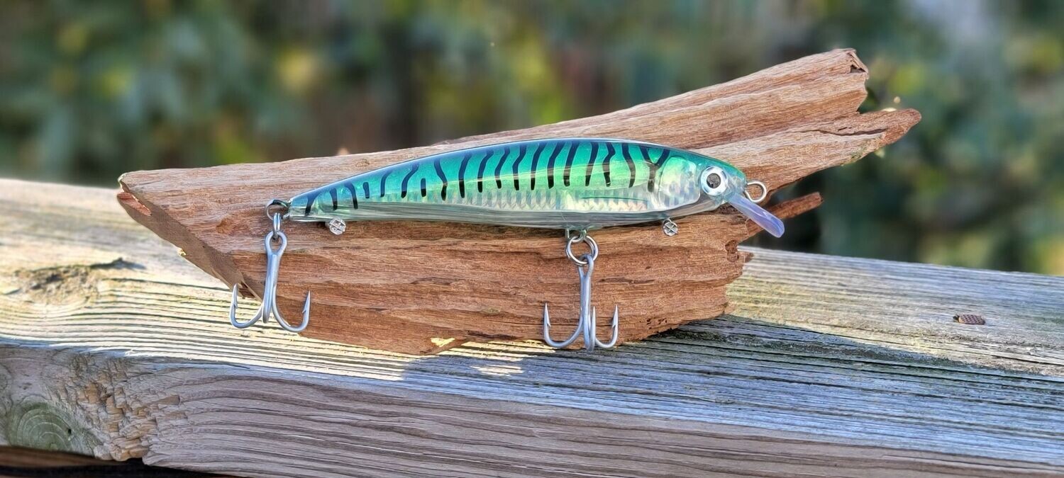 Custom Hand Painted Green Mackerel, 5.5 in, 1.6 oz.