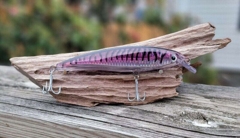 Custom Hand Painted Light Purple Mackerel Stick Bait, 5.5 in, 1.6 oz. Custom Hand Painted Light Purple Mackerel Stick Bait, 5.5 in, 1.6 oz.