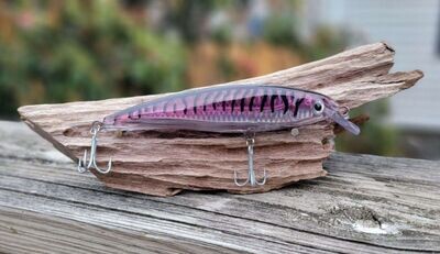 Custom Hand Painted Light Purple Mackerel Stick Bait, 5.5 in, 1.6 oz. Custom Hand Painted Light Purple Mackerel Stick Bait, 5.5 in, 1.6 oz.