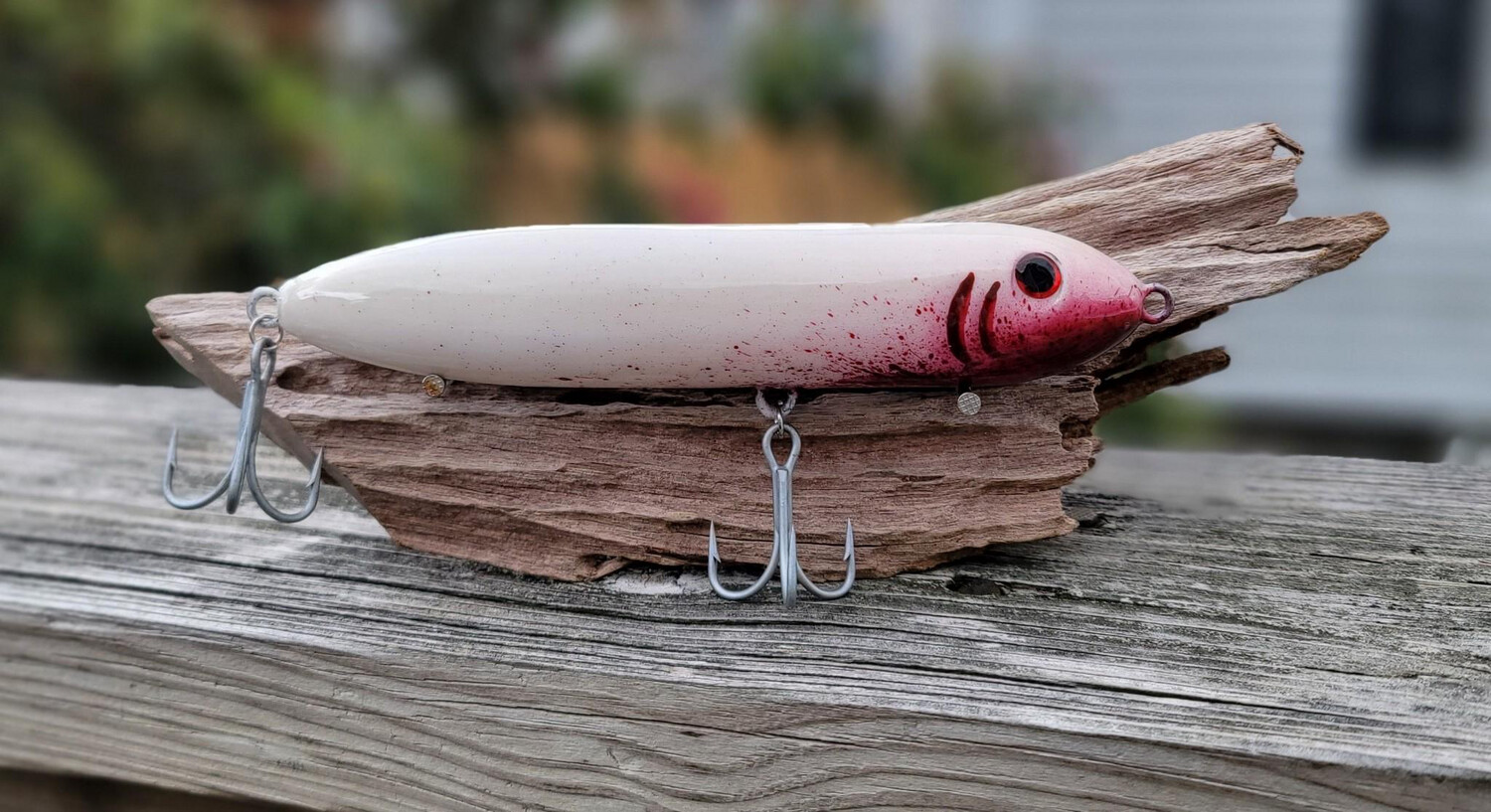 LewDog Custom Top Water Spook Stick Bait Painted By Hand. Blood Splatter Model.