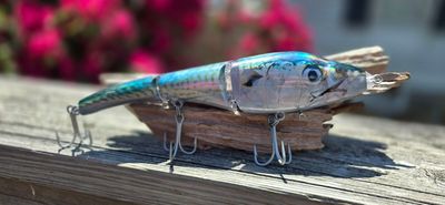 Foil Mackerel Large Jointed Swim Bait, 9 in, 4.5 oz slow sink