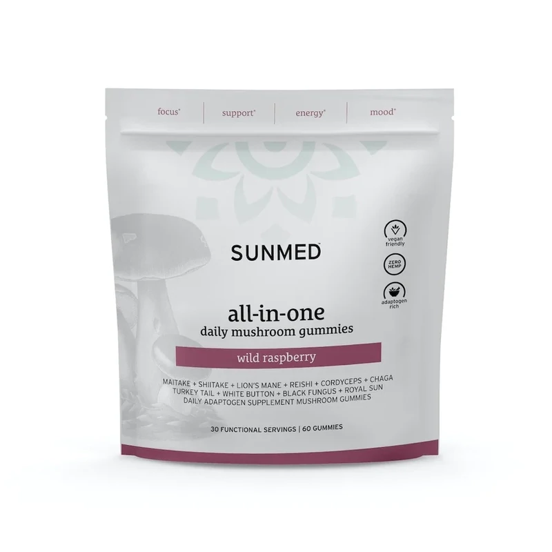 All-in-One Mushroom Gummies Wild Raspberry