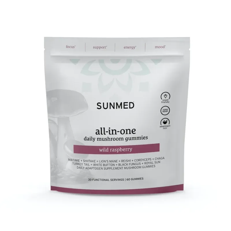 All-in-One Mushroom Gummies Wild Raspberry