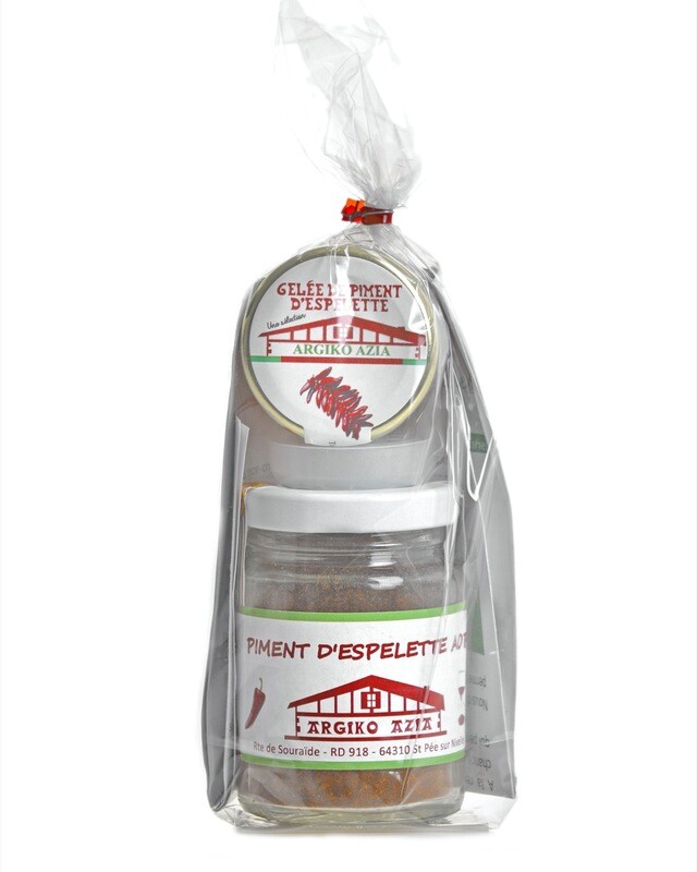 Piment d'Espelette AOP et gelée de piment en coffret Piment d'Espelette AOP et gelée de piment en coffret